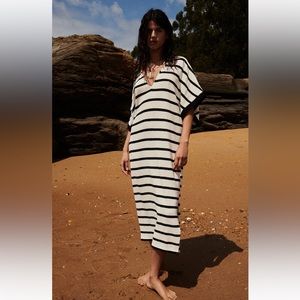 Zara RUSTIC STRIPED TUNIC DRESS. Striped. Sizes S, M. New with Tags.